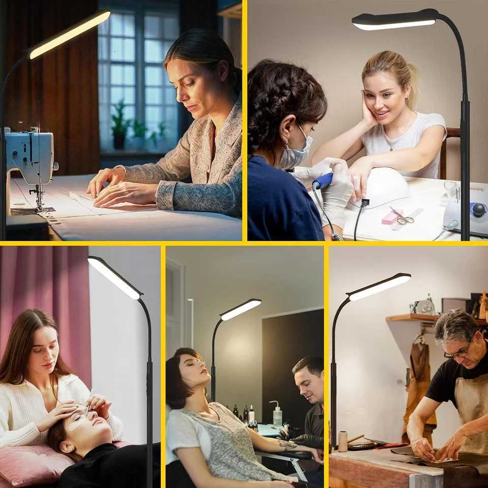 Long Floor Lamp Reading Lamps Floor Standing 120 LEDswith Flexible Gooseneck for Living Room Bedroom Office M251119