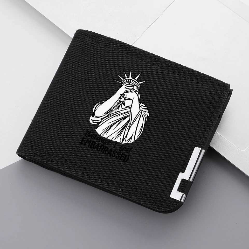 Mens Casual Canvas Wallet Quirky Youth Student Change Wallet Zipper WalletT251119