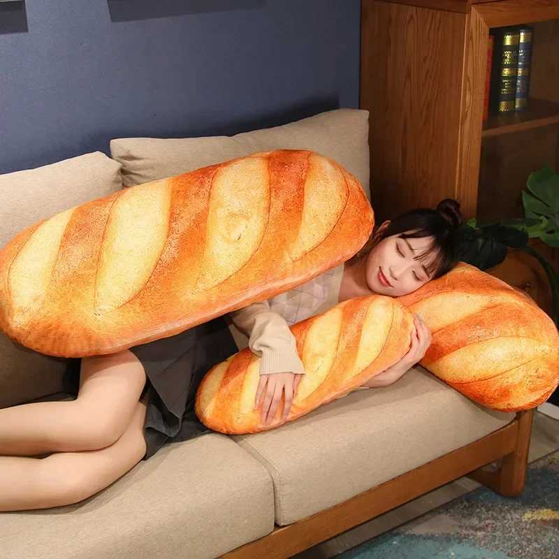 1pcs Soft French Bread Plush Stuffed Printing Sleep Images Food Decor Sleeping Companion GiftM251119