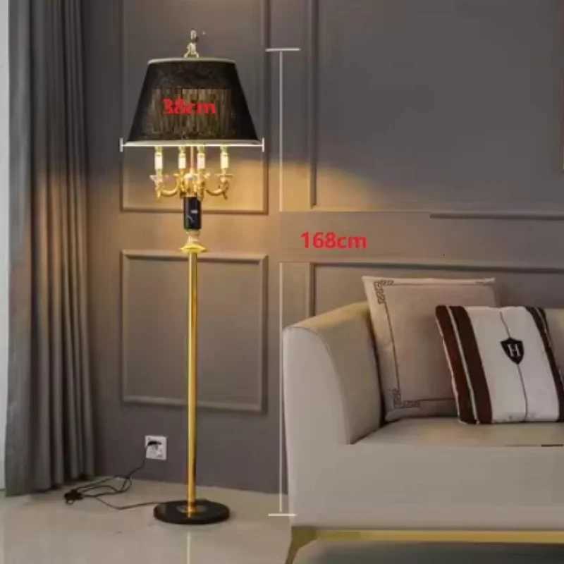 European Floor Lamp Luxury Lamp High-End Retro Villa Living Room Bedroom Decoration Black Crystal Upright Desk Lamp Bedside Lamp M251119