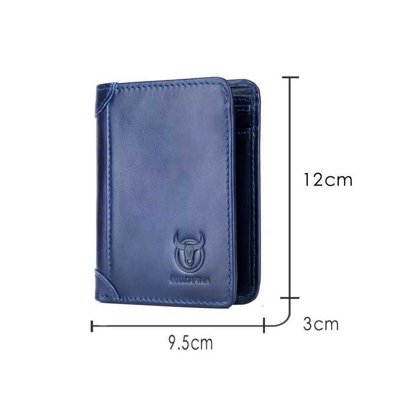 Blue Fashion Genuine Leather Man Wallet High Quality Card Holder Male Purse Pocket RFID Blocking WalletT251119