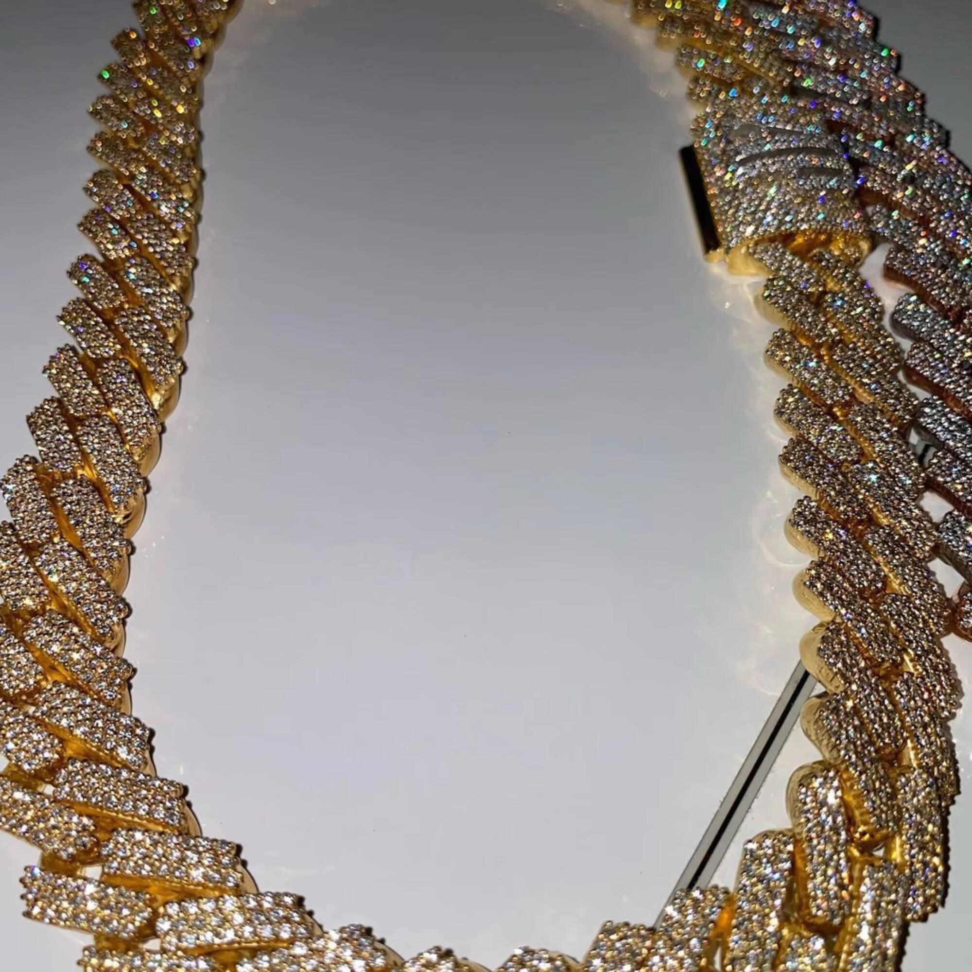 Best Selling 16mm Iced Hip Hop Cuban Chain D Color VVS Moissanite Brilliant Cut Gold Plated 925 Sterling Silver High Quality