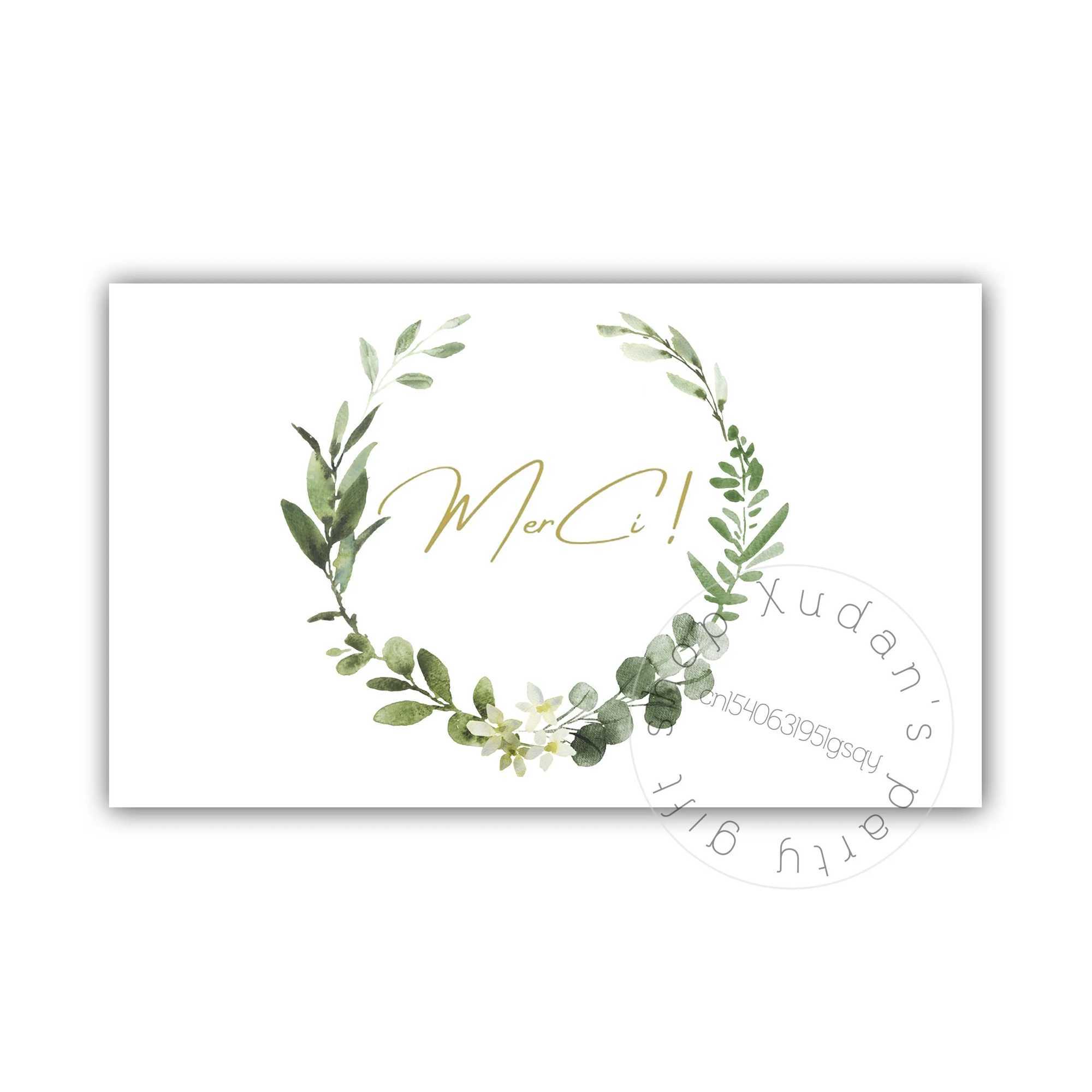 30pcs French MERCI Card Thank you for your support Thanks Greeting Card Appreciation Cardstock for Sellers Gift G251119