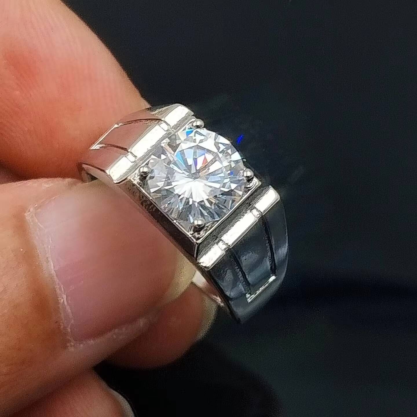 Slivers Moissanite Men Rings Jewellery 3ct Vvs1 d Color Moissanite Diamonds Romantic Wedding Rings