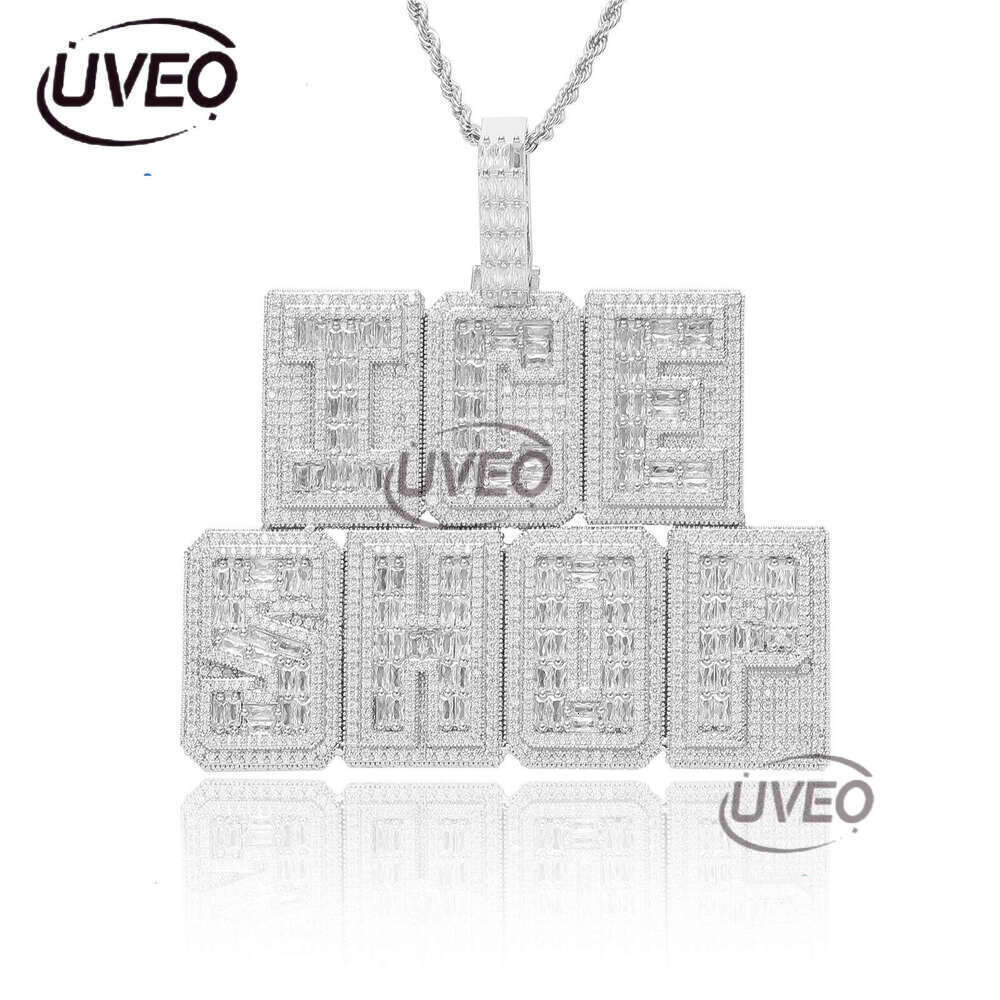 Luxury designer double T-shaped ice out VVS Moissanite Mosaic alphabet pendant, hip hop pendant for men and women