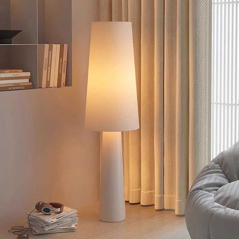 Solid Wood Zen Art Floor Lamp LED E27 Atmosphere Cloth Lampshade Living Room Corner Lamp Sofa Homestay Cafe Bedroom Bedside Lamp M251119