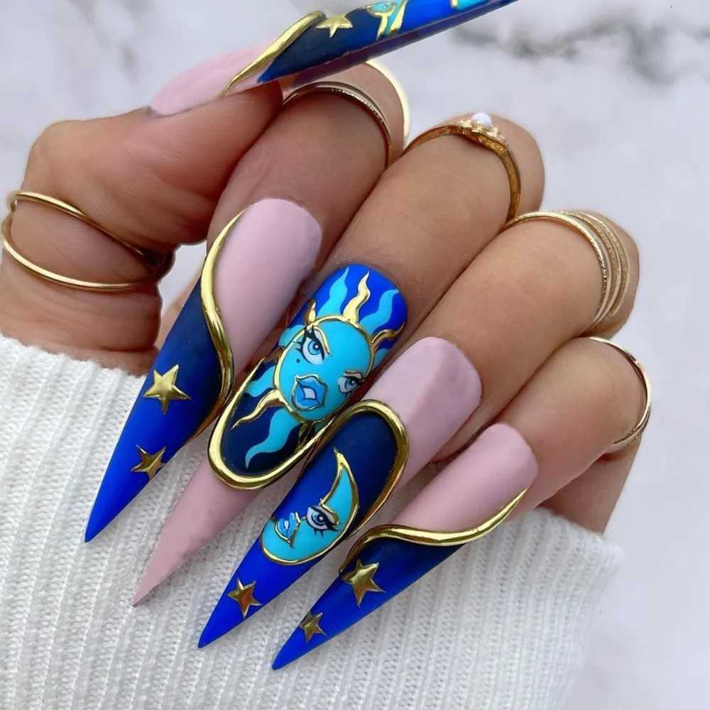 Long Almond Fake Nails Detachable French Ballet Halloween False Nails nail art Full Cover Nail Tips Press On Nails 24pcsT251118T251119