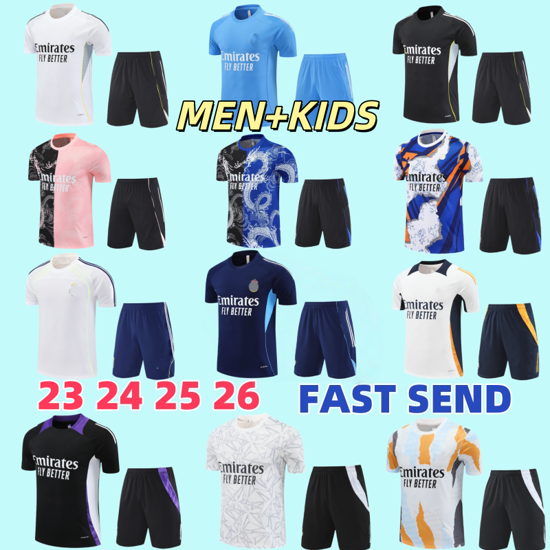 24 25 26 Bellingham Reals Madrids Tracksuit Short Sleeve Training Kit Men Kids Short 2025 2026 FOOTBALL SHIRTS Real Madridtracksuits Sportswear Train
