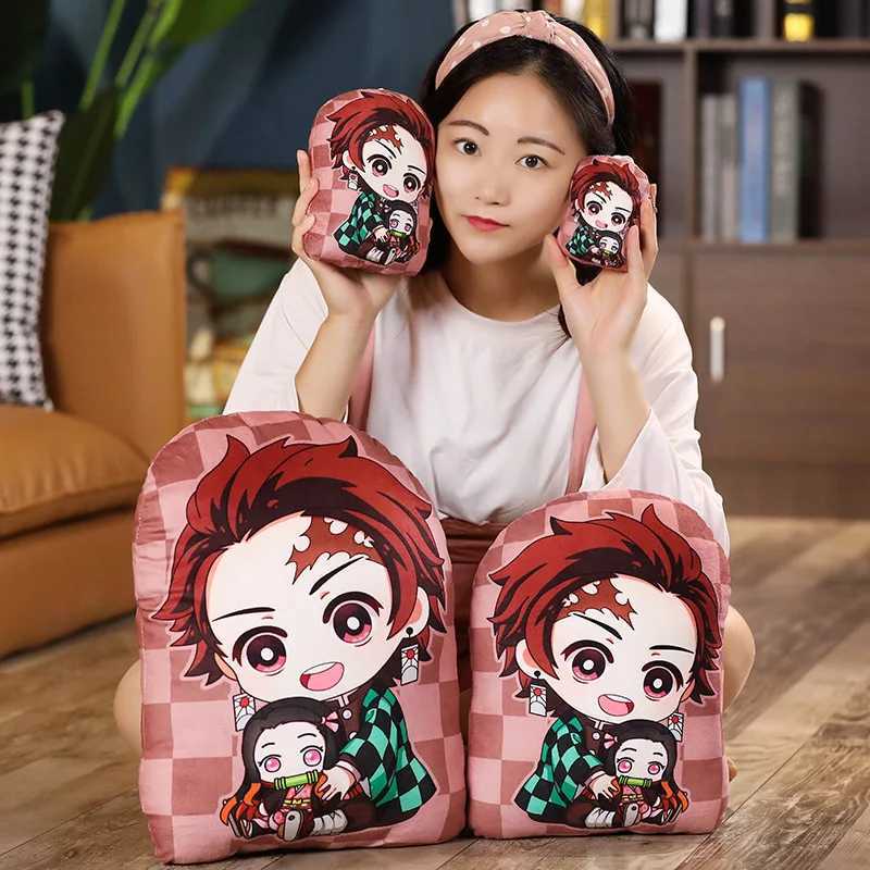 Kimetsu No Yaiba Plush Stuffed s Demon Slayer Dakimakura Cute Anime Throw Kawaii Dolls Tanjirou Nezuko Back CushionM251119