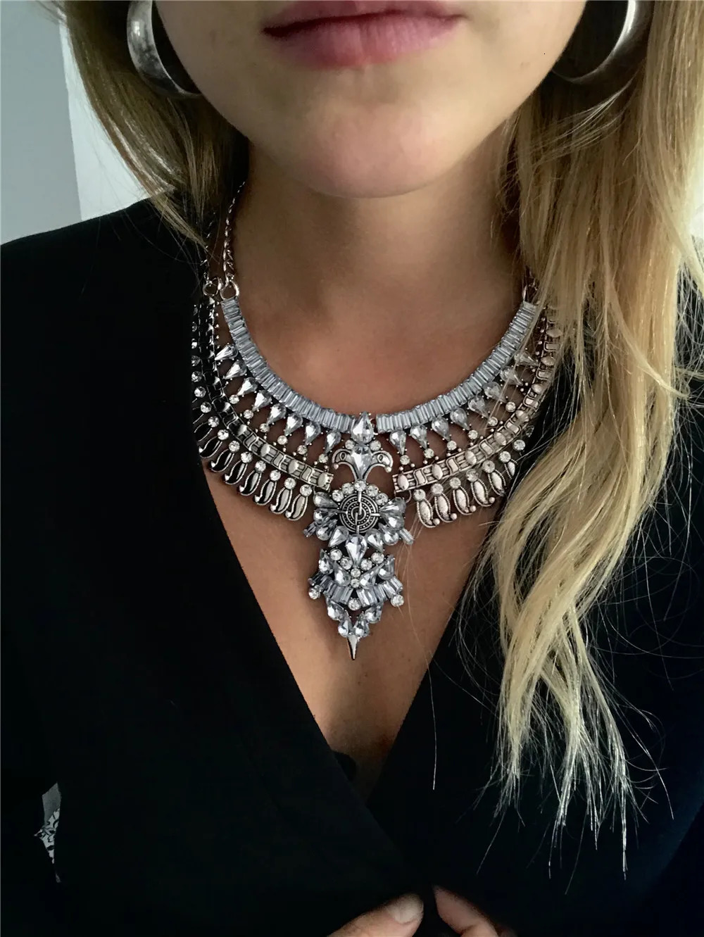 2025 Indian Statement Silver Plated Vintage Necklace Women Fashion Boho Ethnic Large Collar Big Bib Necklace Lady Jewelry 251118