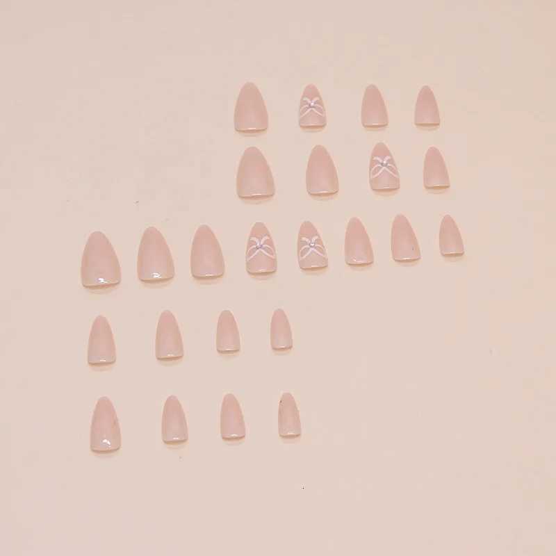 24 simple pink cute and sweet pressed nails suitable for women and girls nail decoration1 jelly gel1 nail fileT251118T251119