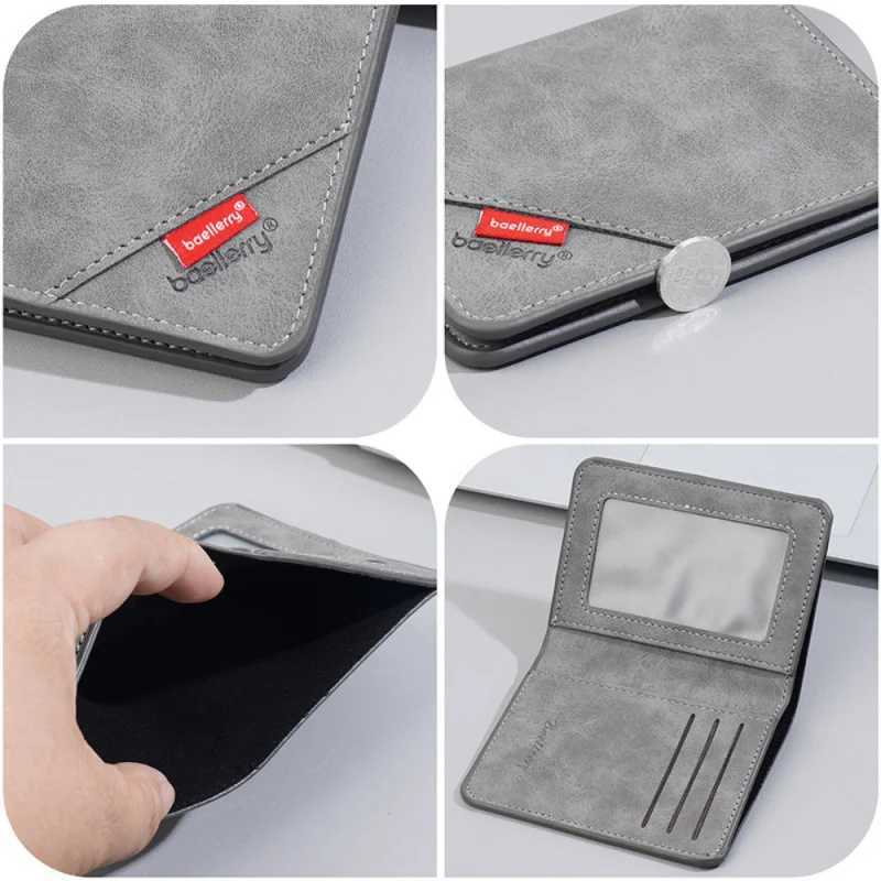 New MenS Short Wallet Multi-Functional Matte Two-Fold Money Clip Simple Multi-Slot Card HolderT251119