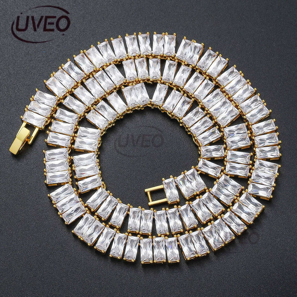 Designer Luxury Necklace 10mm square rock candy Ice out VVS Moissanite Men Women's Hip Hop tennis chain Free delivery