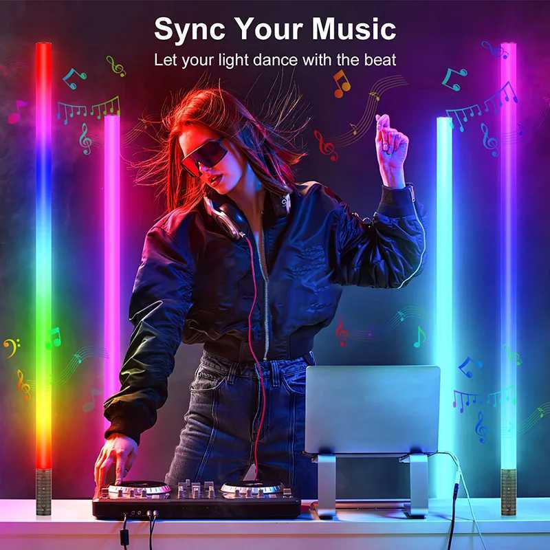 App Controlled RGB Corner Floor Lamp Musical Dimmable for Party Wedding Holiday Events Decoration M251119