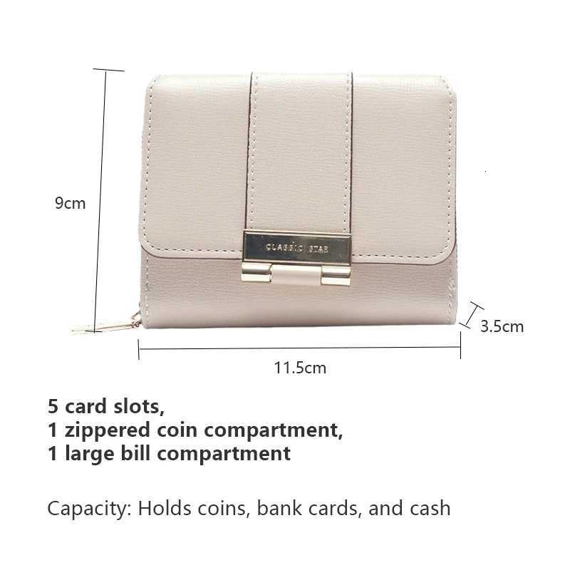 Stylish refined Compact Foldable Card case Short Zippered Tri-Fold Clutch with multiple card slots to hold coins bank cardsT251119