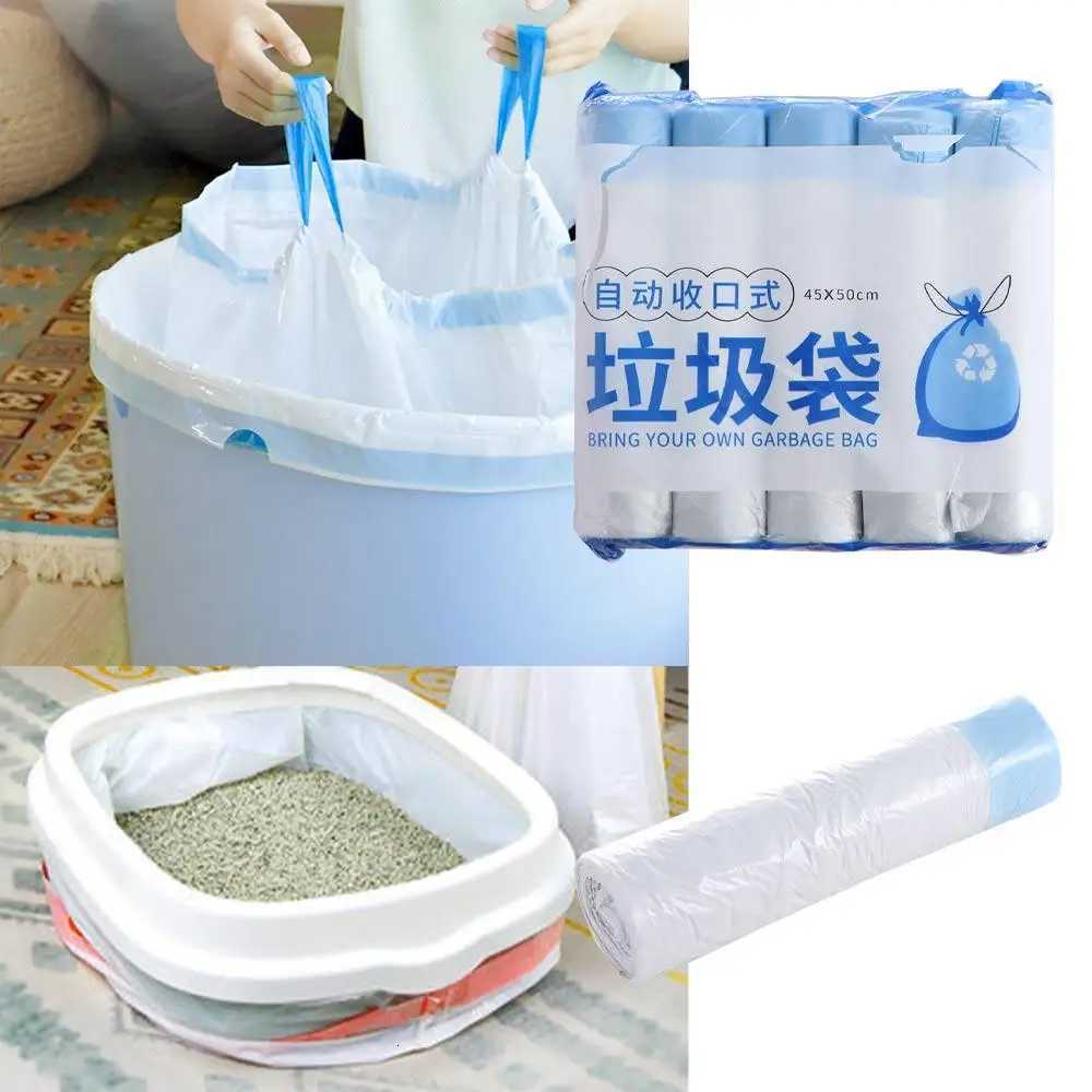 Practical White Cat Litter Box Trash Bag PE with Drawstring Special Cat Litter Bag Pet Poop Trash Bags Pet Cat Poop Bags Home C251119