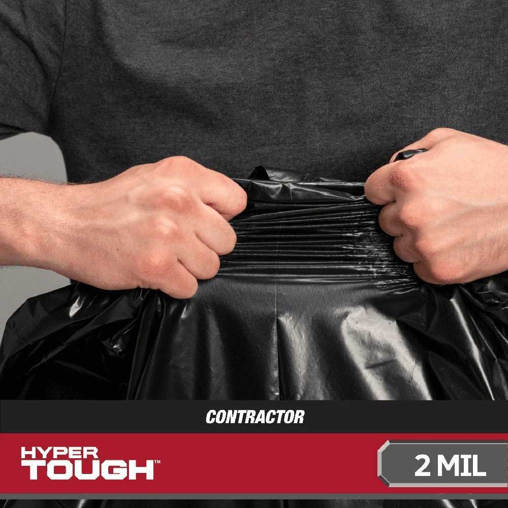 Heavy Duty 55 Gallon Contractor Trash Bags 20 Count Flap Tie Closure Puncture Tear Resistant Versatile Cleanup Bags C251119