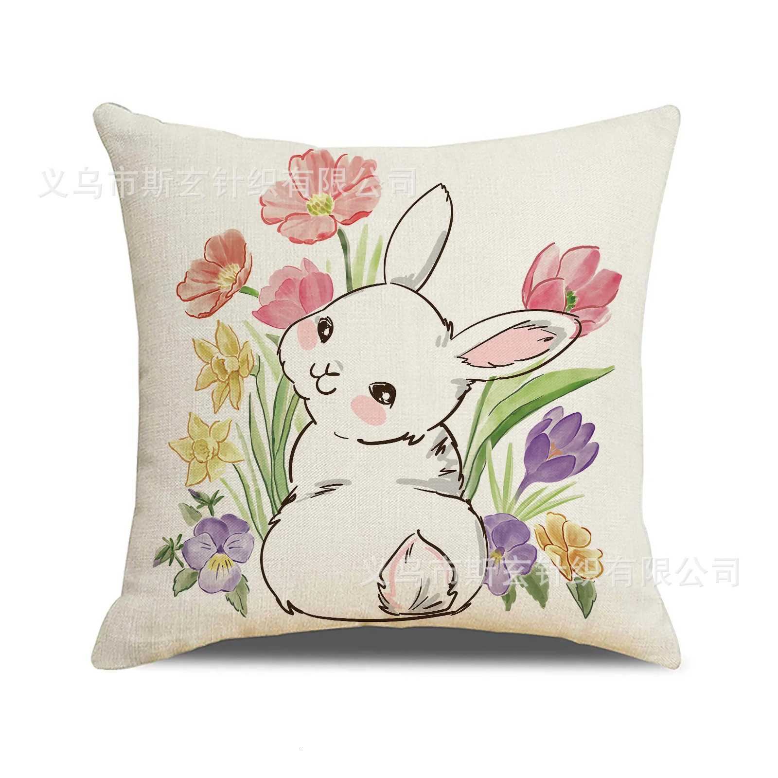 Easter flowers throw covers with digital printing of short plush fabric Car-shaped sofa cushion for office Home decorM251119