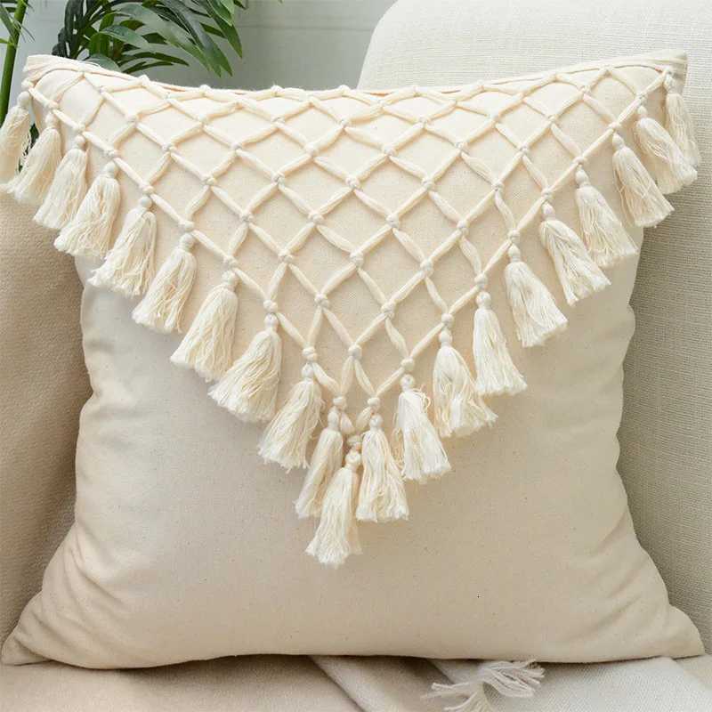 Cross-border Bohemian Moroccan cotton and linen fringed cover ins sofa cushion coverM251119
