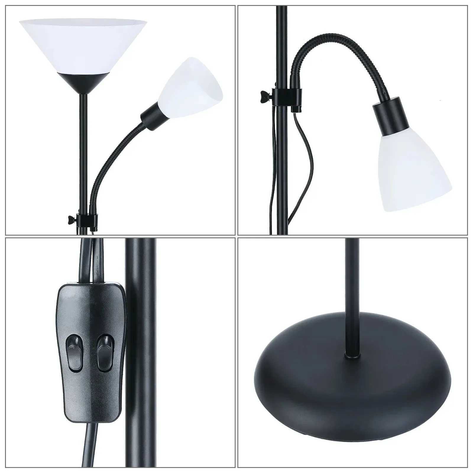 Fashion LED double-headed long plug-in living room bedroom decor office beauty eye protection study childrens floor lamp M251119