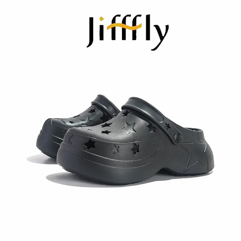 Jifffly Designer Fashion Sandals Star Shoes Men's and Women's Height Boosting Thick Bottom Soft Elastic Pool Beach Slippers Free Shipping