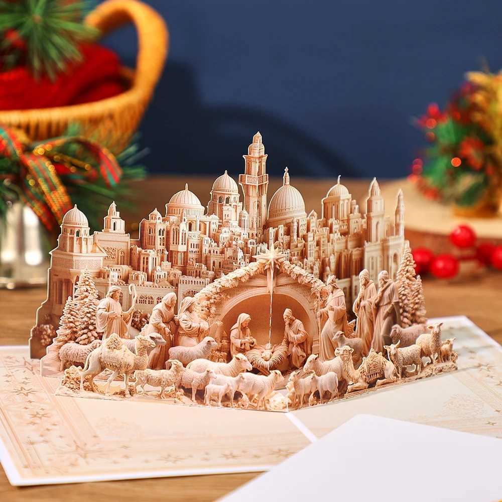 3D Pop-Up Card of Nativity Sculpture G251119