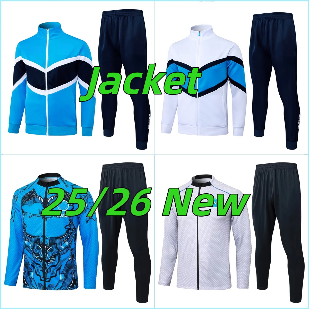 SSC NAPOLI 2025 2026 jacket tracksuit long training suit kit uniform adult 25/26 sweatshirt Sweater sets men NAPOLI