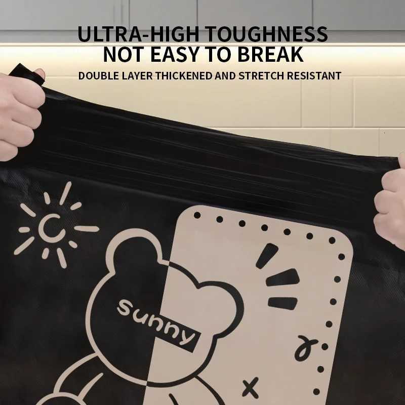 Cute Teddy Bear Garbage Bag for Home Use Extra Thick Portable Large Dormitory Vest Style Affordable Kitchen and Bathroom C251119