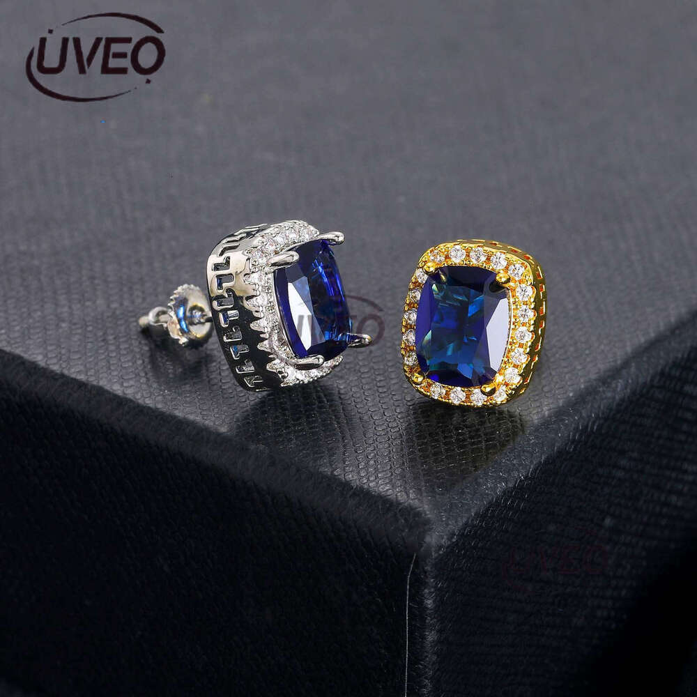 Luxury Hip Hop all hip hop colored ice out VVS Moissanite men's and women's earrings Free delivery