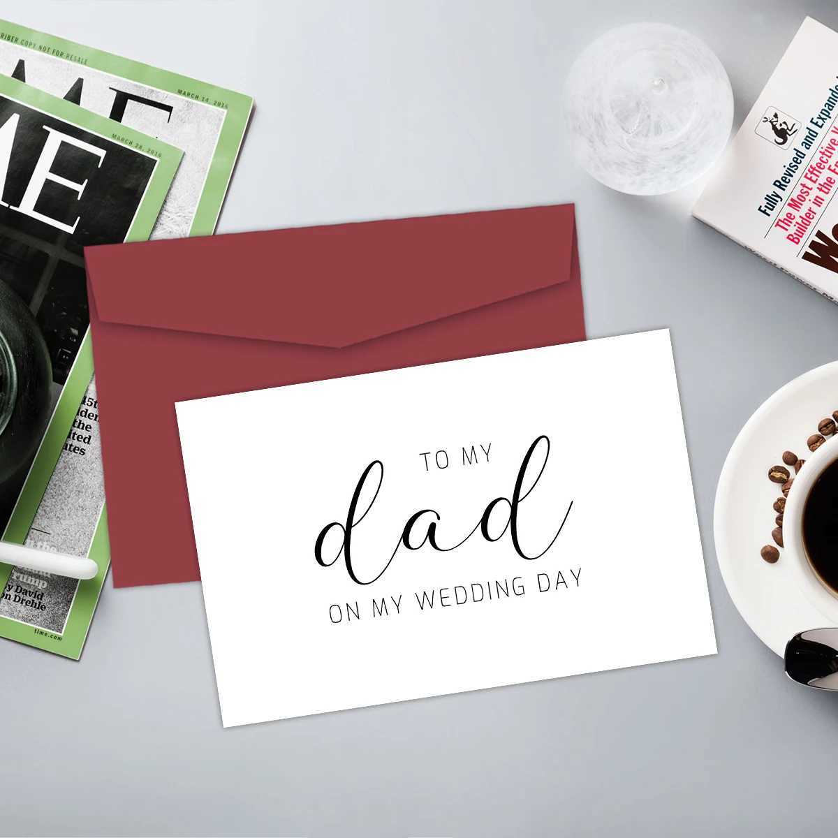 To My Dad On My Wedding Day Card With EnvelopeWedding Day Greeting Card for FatherThank You Cards for Dad from Bride or Groom G251119