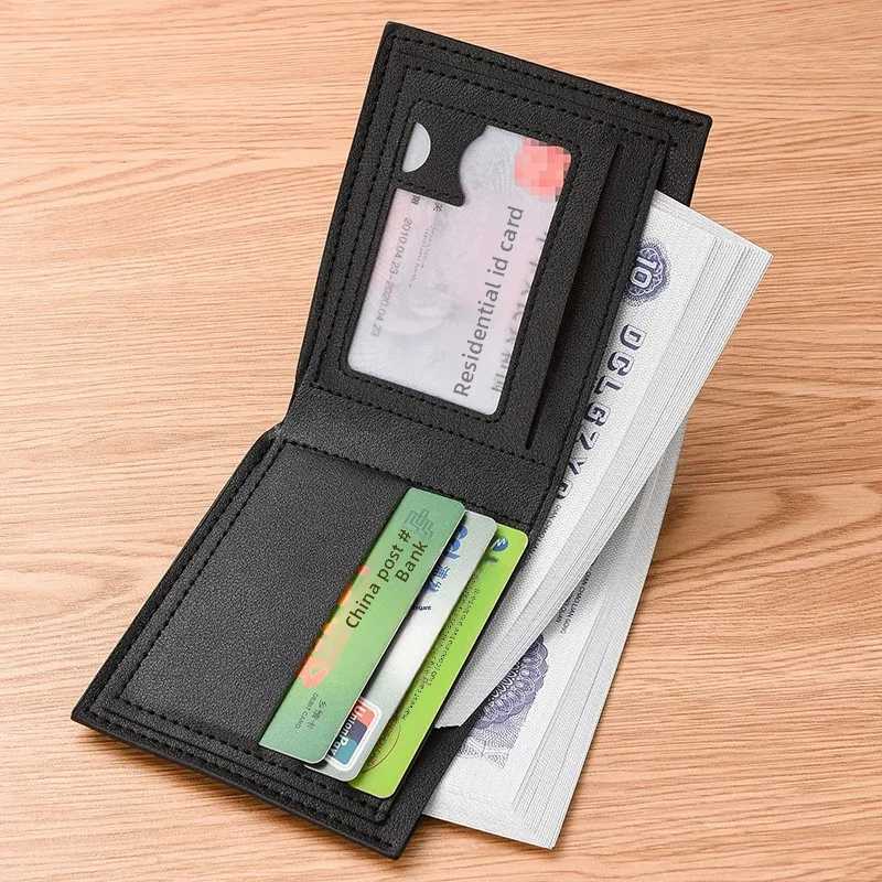 Mens horizontal wallet short wallet mens student wallet vintage walletT251119