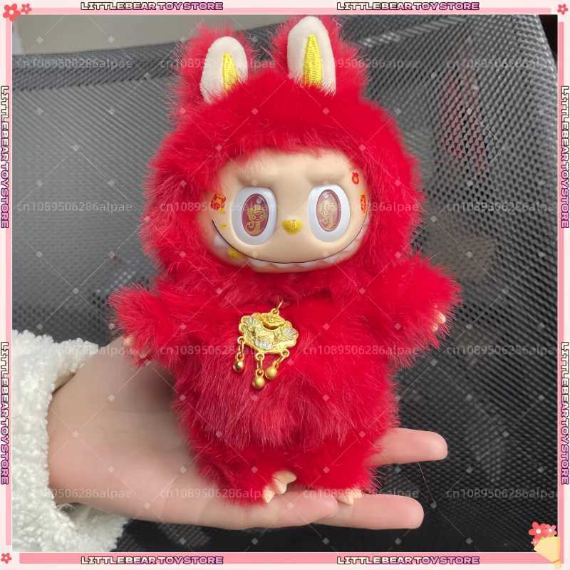 Hot New Labubu Red Cat for Wealth Hand Modified Cute Doll Trend Project Placement Desktop Decoration Gift Replicas W250419