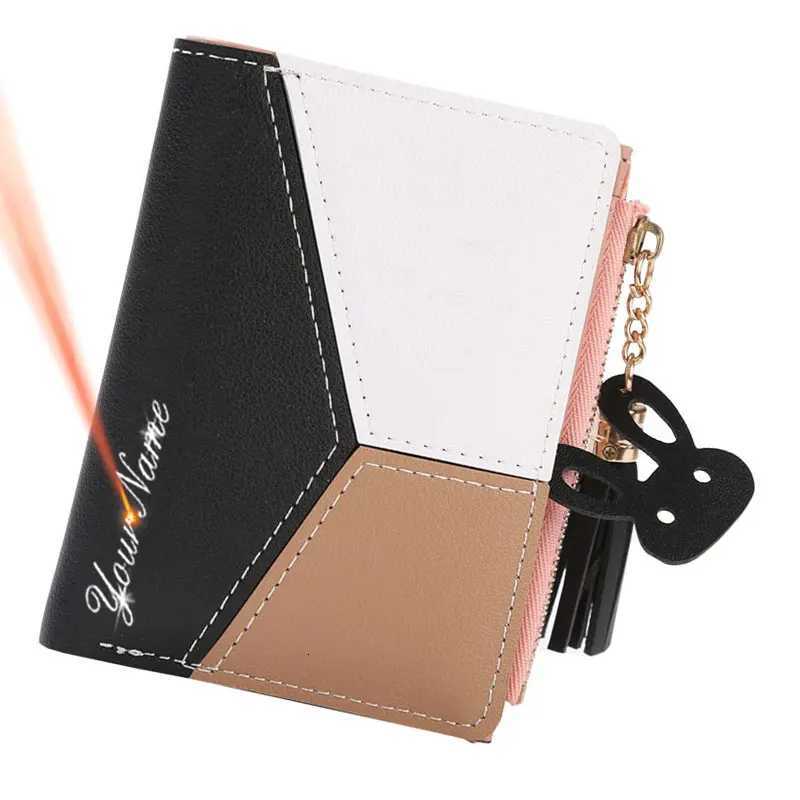 New Women Wallets Free Name Engraving Short Card Holder High Quality Female Purses PU Leather Coin Pocket Zipper Womens WalletT251119