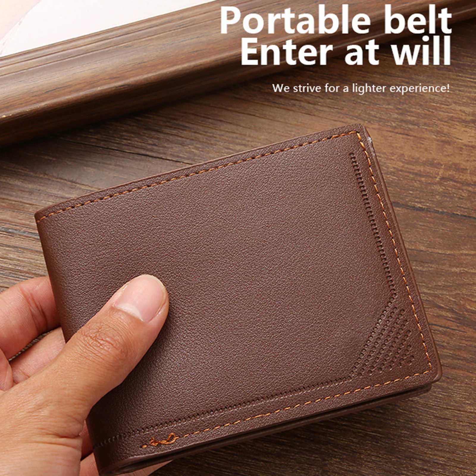Slim Mens Wallet Short Horizontal Style Pu Leather Thin Card Holder with Multiple Slot Business Money Holder for Men Gift IdeaT251119