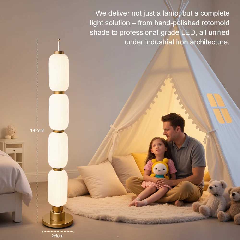 Modern Long Floor Lamp Nordic Minimalist standing lights Living Room sofa Study Bedroom Cream Lampshade Iron Base LED lighting M251119