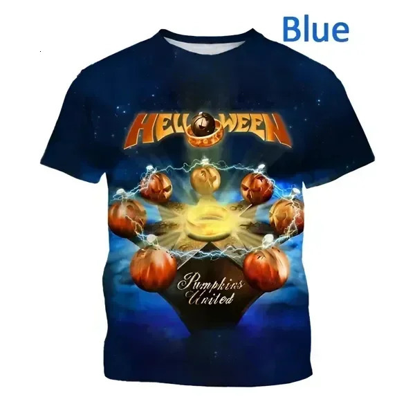 2024 selling heavy metal rock band Halloween 3D printed mens Tshirt casual round neck short sleeved unisex top 250408Z