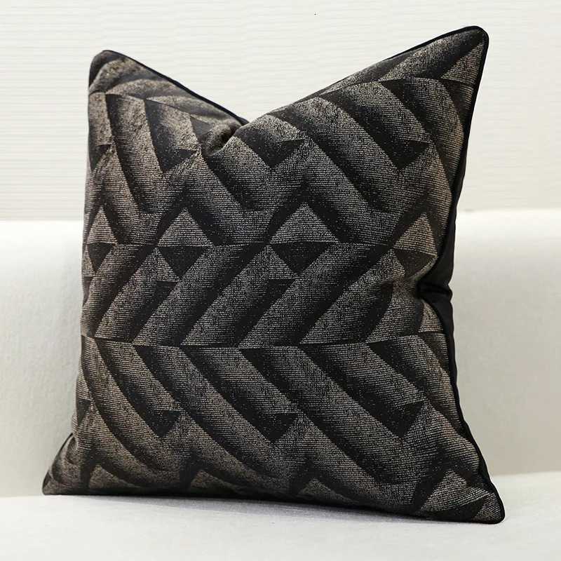 Black White Jacquard Luxury Throw Cushion Cover for Sofa Rectangle Linen Decor Cover for Living Room 18x18 20x20 InchM251119