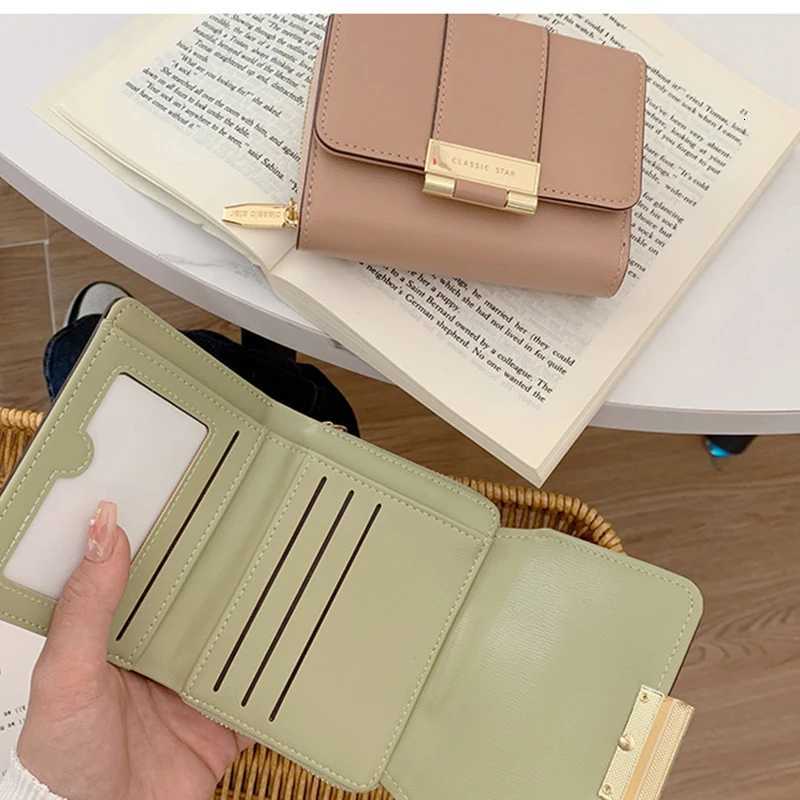 Stylish refined Compact Foldable Card case Short Zippered Tri-Fold Clutch with multiple card slots to hold coins bank cardsT251119