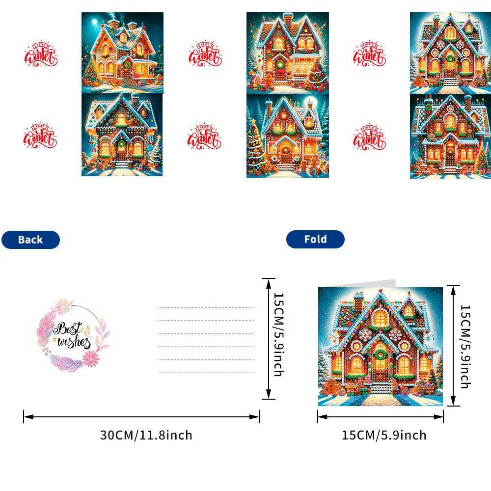 12pcs Rhinestone Art Christmas Cards Christmas Tree Card Colorful Christmas Greeting Cards Happy Holiday Cards Versatile Seasons G251119