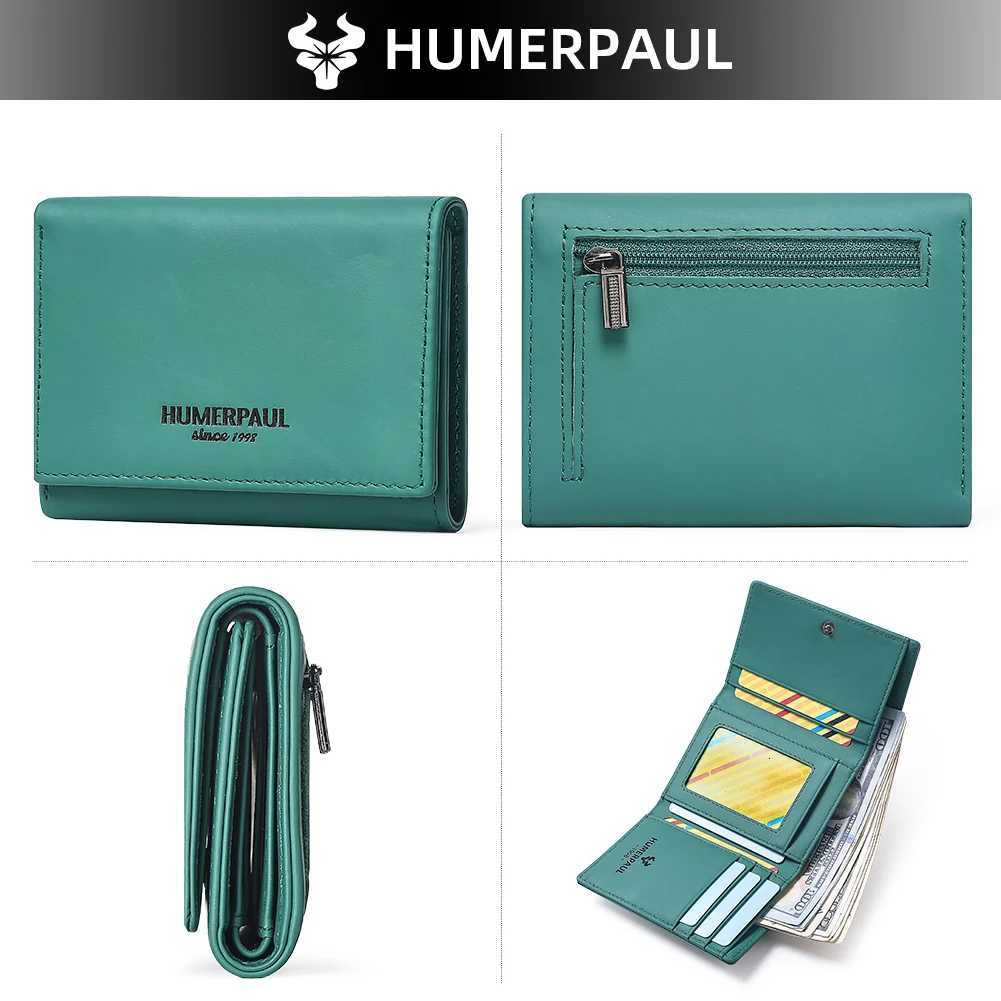 Genuine Leather Womens RFID Wallet With Coin Pocket Short Trifold Wallets Small Zipper Clutch With Card Holders Female PurseT251119