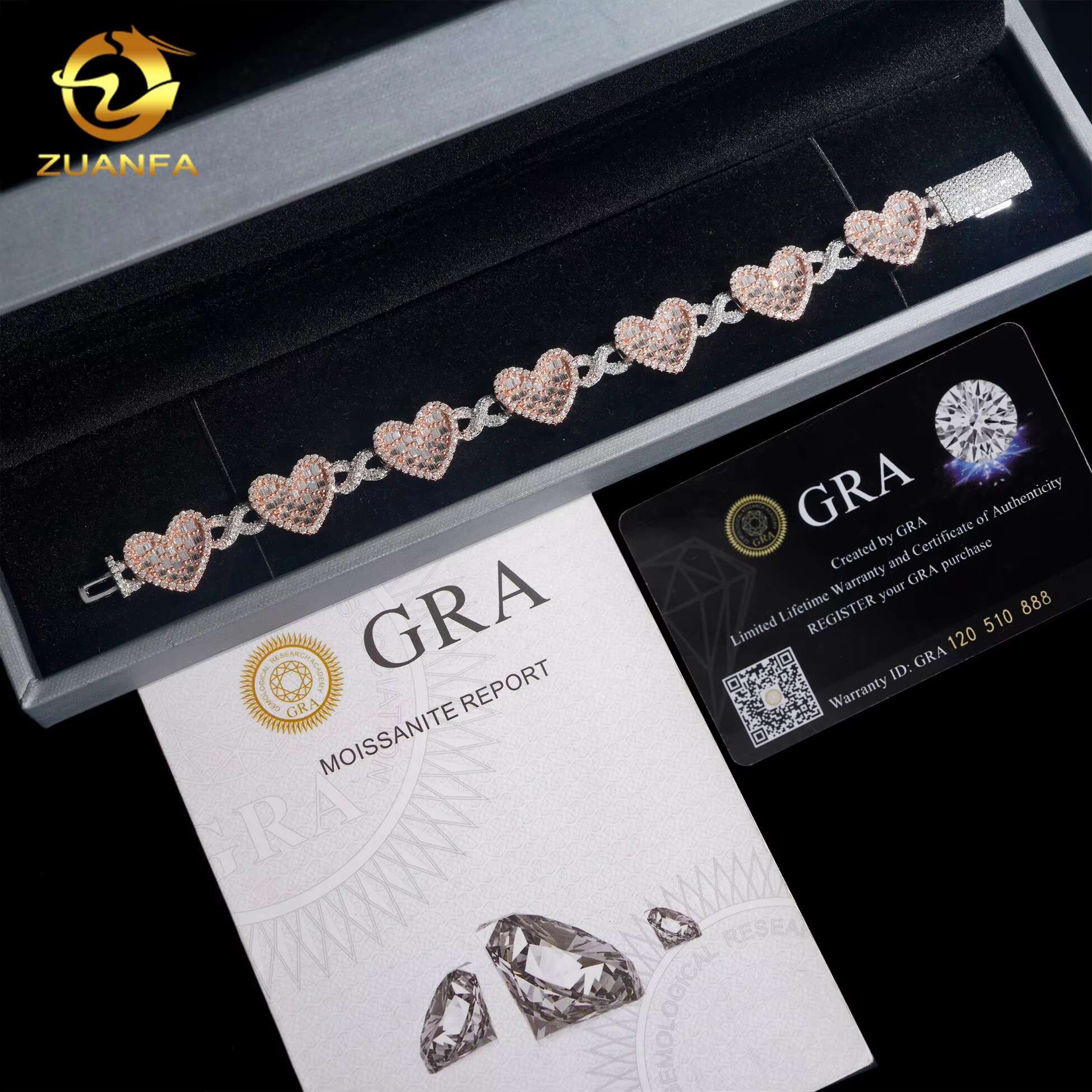 New Arrivals Sterling Silver 925 Fine Jewelry Iced Out Diamond VVS Moissanite Jewelry Cuban Link Chain Hip Hop Bracelet