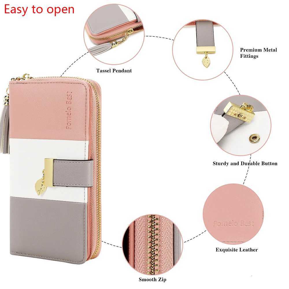 Latest model Fashion Zipper Wallets Womens large capacity Purses Handbags Coin Purse 9 Cards Holder PU Leather Billfold WalletT251119