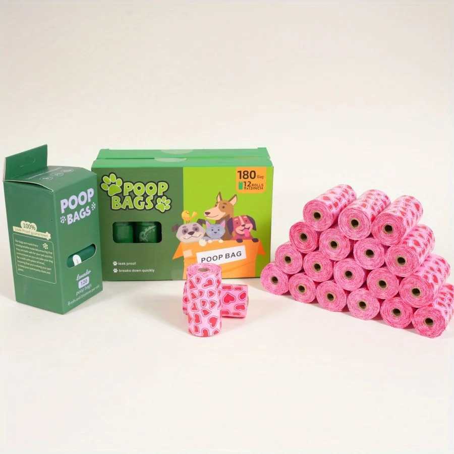 150pcs 10 Rolls Dog Poop Bags Plastic Waste Bags for Small Dogs Pet Feces Outdoor Walking Travel Mixed Colors Paw Print Style C251119