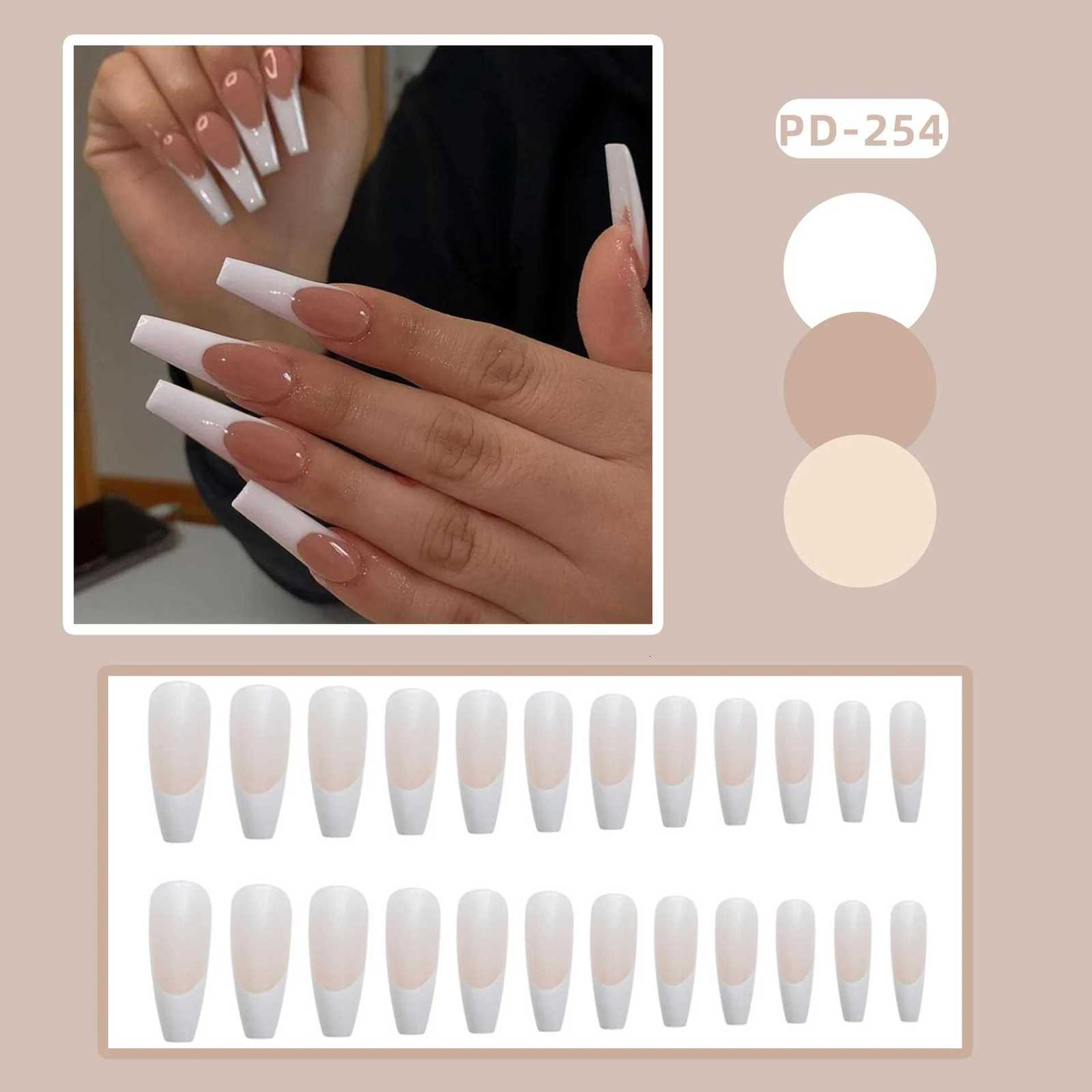 Nail Art Fake Nails Artificial Square Head Press on Acrylic Nail Tips Seamless Removable False Nails Ballerina Press on NailsT251118T251119