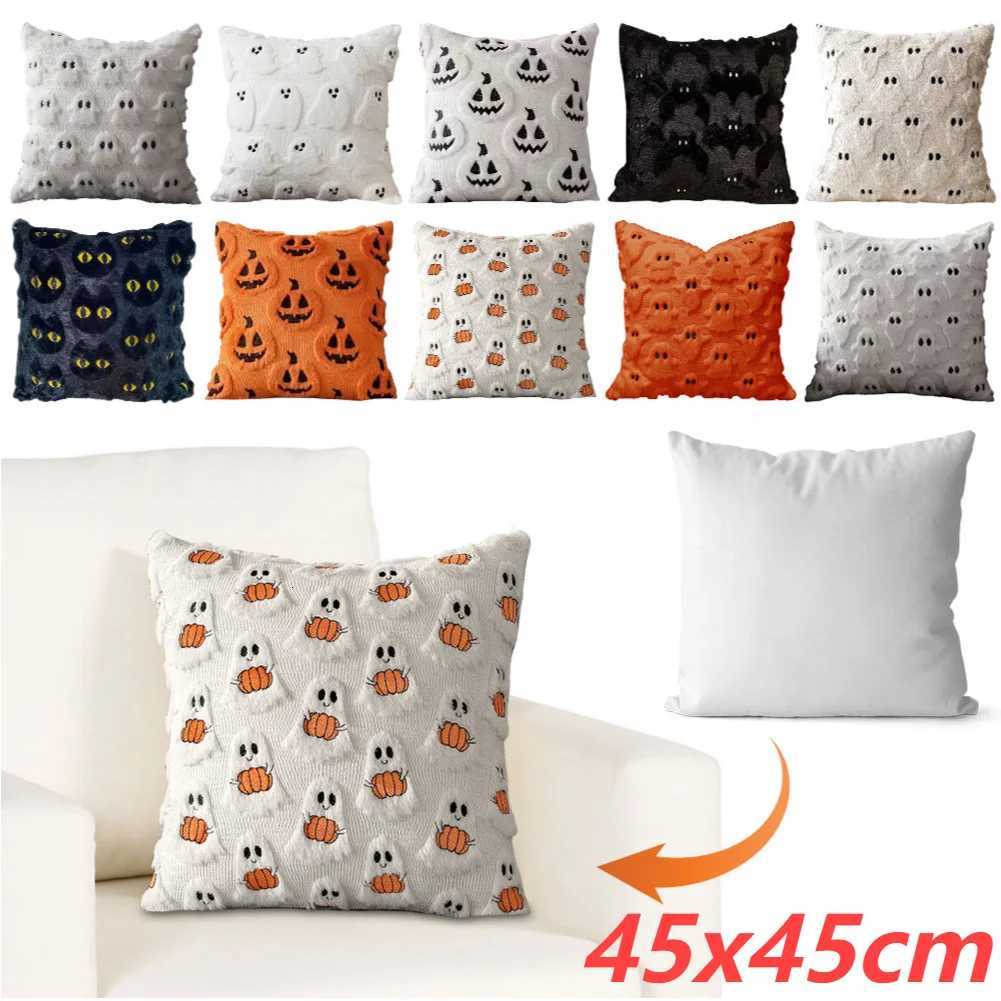 Halloween Cat Throw Cover Washable Plush Jacquard case Reusable Embroidered Throw Cushion Covers for Outdoor CouchM251119