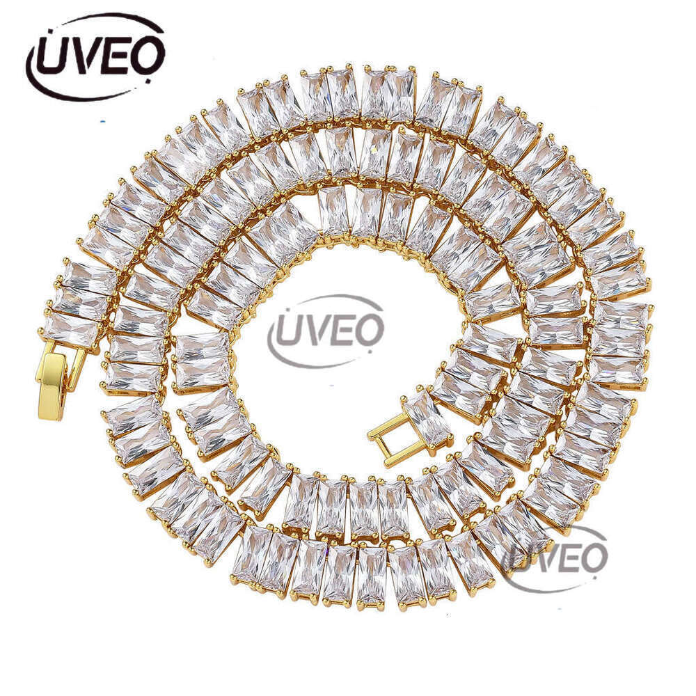 Designer Luxury Necklace 10mm square rock candy Ice out VVS Moissanite Men Women's Hip Hop tennis chain Free delivery