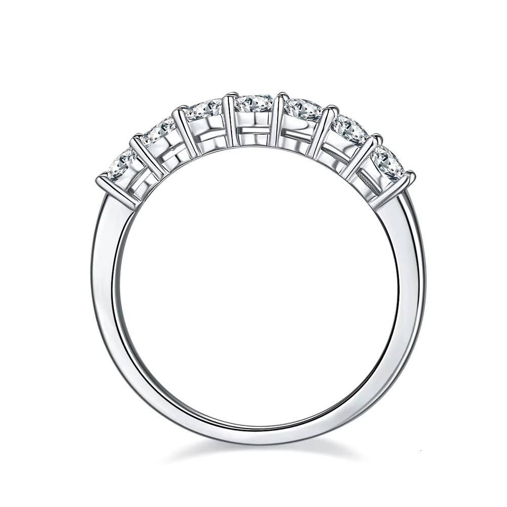 RINNTIN SMR47 Sterling Silver 07ct DE VVS 22mm Moissanite Lab Created Diamond Eternity Wedding Band for Women