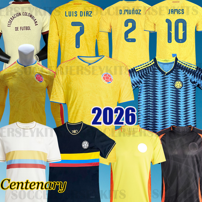 2025 Collection Colombia 2025 Centenary Soccer Jerseys 2025 1990 Valderrama Retro JAMES 100 years football shirt men kids white kit Camiseta de futbol maillot