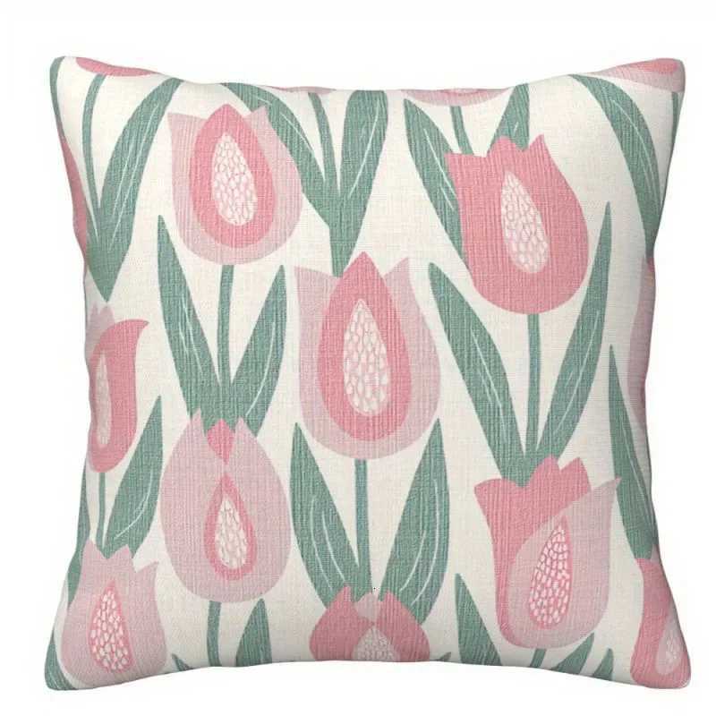 Pink floral pattern throw cover with short plush print for living room decoration cushion cover covers decorativeM251119