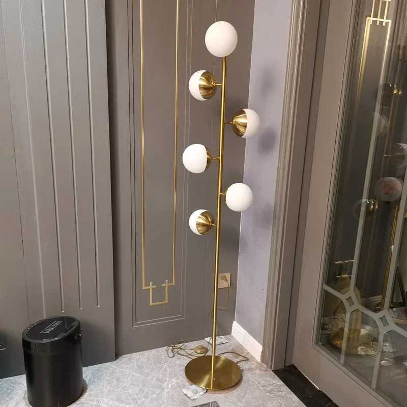 Postmodern Corner Floor Lamp Vertical Bar Glass Ball Lamps Living Room Nordic Decoration Home Designer Standing Lights M251119